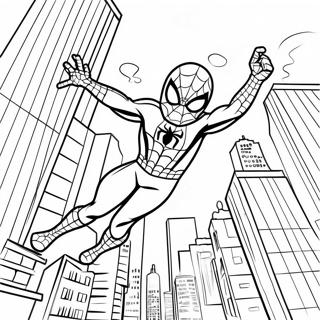 Pagina Para Colorir Do Homem Aranha Balancando Pela Cidade 26117-23966