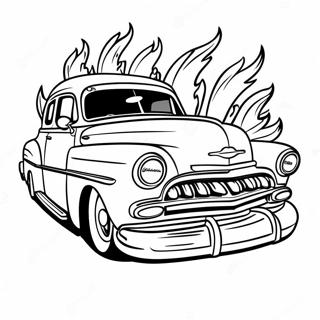 Pagina Para Colorir De Um Lowrider Chicano Classico Com Chamas 26147-23990