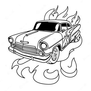 Pagina Para Colorir De Um Lowrider Chicano Classico Com Chamas 26147-23991