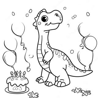 Aniversário De Dinossauro Páginas Para Colorir