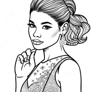 Pagina Para Colorir Da Zendaya Em Um Vestido Brilhante 26543-24294