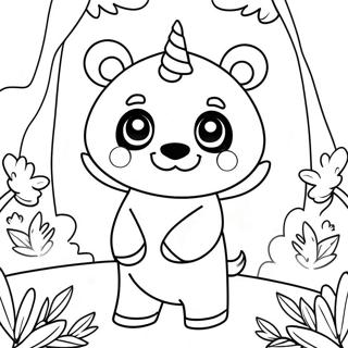 Pagina Para Colorir Do Panda Unicornio Fofo Em Uma Floresta Magica 26553-24301