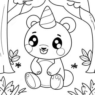 Pagina Para Colorir Do Panda Unicornio Fofo Em Uma Floresta Magica 26553-24302