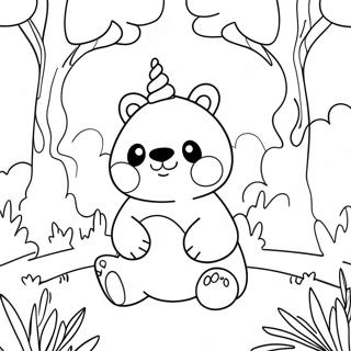 Pagina Para Colorir Do Panda Unicornio Fofo Em Uma Floresta Magica 26553-24303