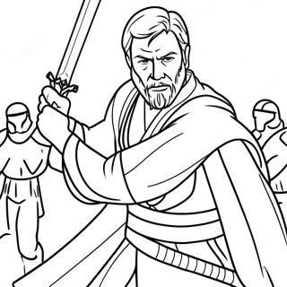 Pagina Para Colorir Do Obi Wan Kenobi Em Batalha 26653-24381