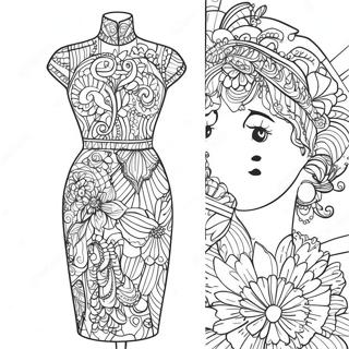 Pagina Para Colorir De Manequim De Moda Com Vestido 26693-24413