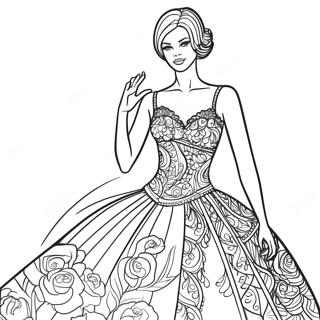 Pagina Para Colorir De Manequim De Moda Com Vestido 26693-24416