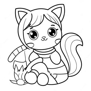 Pagina Para Colorir De Menina Com Gato Fofo 26702-24419