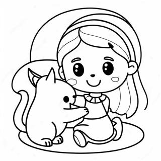 Pagina Para Colorir De Menina Com Gato Brincalhao 26703-24421