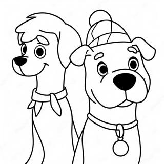 Pagina Para Colorir Shaggy E Scooby Em Fantasias De Natal 26833-24525