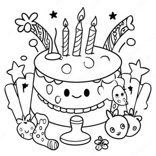 Pagina Para Colorir Celebracao Do 6o Aniversario Feliz 27002-24658