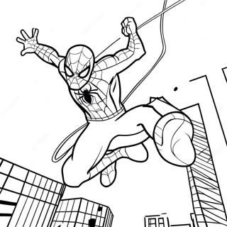 Pagina Para Colorir Homem Aranha Tom Holland Balancando 27063-24712