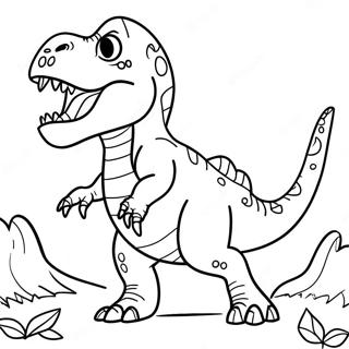 Pagina Para Colorir Dinossauro T Rex Rugindo 27103-24742