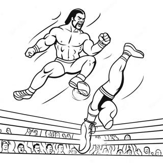 Pagina Para Colorir Lutador Da Wwe Pulando Em Cima Do Oponente 27223-24840