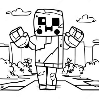 Pagina Para Colorir Do Zumbi Do Minecraft 27533-25068