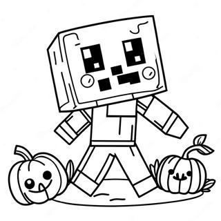 Pagina Para Colorir Do Zumbi Fofinho Do Minecraft Com Abobora 27534-25069