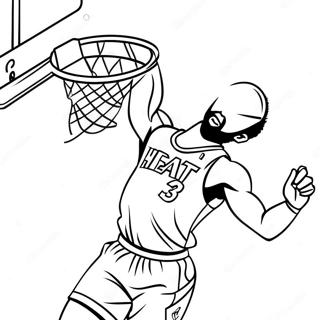 Pagina Para Colorir Do Jogador De Basquete Do Miami Heat Dando Enterrada 27544-25077