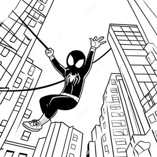 Pagina Para Colorir Do Miles Morales Balancando Pela Cidade 27764-25254