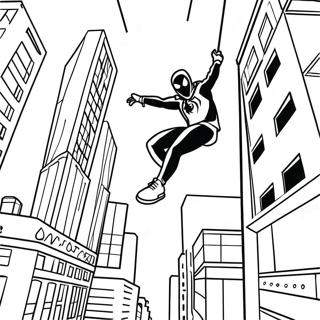 Pagina Para Colorir Do Miles Morales Balancando Pela Cidade 27764-25255