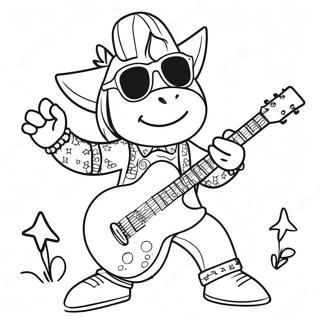 Pagina Para Colorir Do Legal Rockstar Tocando Violao 27784-25269