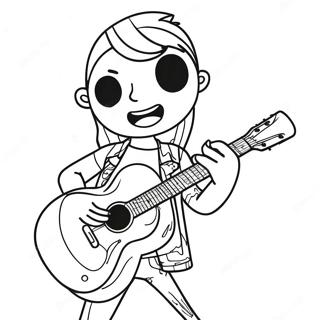 Pagina Para Colorir Do Legal Rockstar Tocando Violao 27784-25272