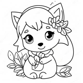 Pagina Para Colorir De Garota Lobo Anime Fofa Com Flores 27925-25373