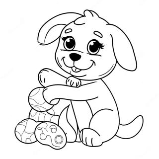 Pagina Para Colorir Do Cachorrinho Barbie Fofo Brincando Com Brinquedos 27995-25429