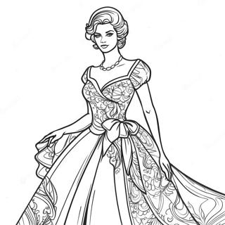 Pagina Para Colorir De Mulher Elegante Em Um Vestido 2819-2286