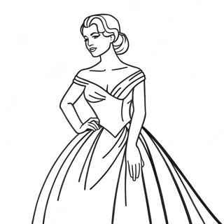 Pagina Para Colorir De Mulher Elegante Em Um Vestido 2819-2287