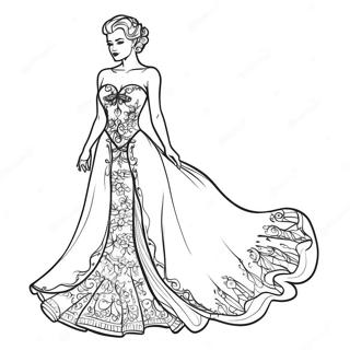 Pagina Para Colorir De Mulher Elegante Em Um Vestido 2819-2288