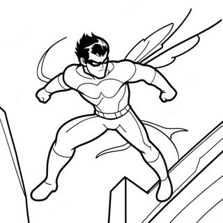 Pagina Para Colorir Nightwing Voando No Ceu 28306-25669