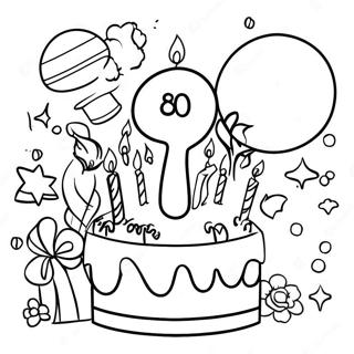 Pagina Para Colorir Celebracao Do 8o Aniversario Feliz 28345-25698