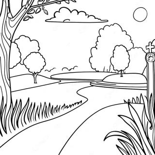 Pagina Para Colorir Linda Paisagem De Bluegrass De Kentucky 28366-25717