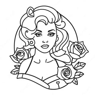 Tattoo Pin Up Para Adultos Páginas Para Colorir