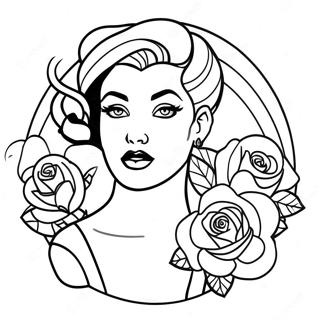 Pagina Para Colorir De Garota Pin Up Com Rosas 28586-25882