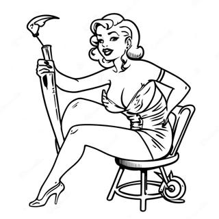 Pagina Para Colorir De Pin Up Vintage 28587-25886