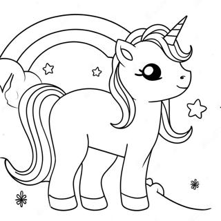 Pagina Para Colorir De Gatinho Unicornio Brilhante Com Crina Arco Iris 2859-2320