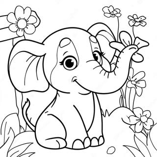 Pagina Para Colorir De Horton Com Flores Coloridas 28627-25917