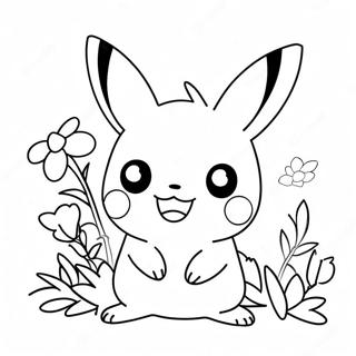 Pagina Para Colorir De Pikachu Fofo Com Flores 28697-25973