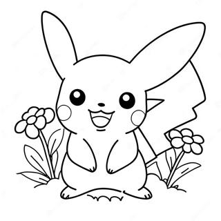 Pagina Para Colorir De Pikachu Fofo Com Flores 28697-25974