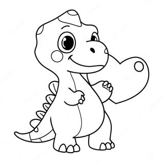 Pagina Para Colorir De Dinossauro Fofo Com Coracao 28797-26053