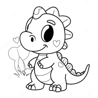 Pagina Para Colorir De Dinossauro Fofo Com Coracao 28797-26054