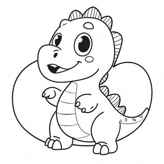 Pagina Para Colorir De Dinossauro Fofo Com Coracao 28797-26055