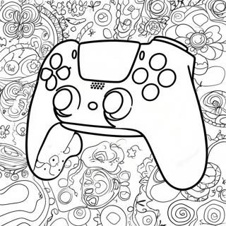 Pagina Para Colorir De Controle Ps5 Colorido Com Icones De Jogos 28997-26213