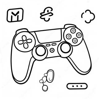 Pagina Para Colorir De Controle Ps5 Colorido Com Icones De Jogos 28997-26215