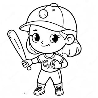 Paginas Para Colorir De Jogadora De Softball Fofa 29177-26357