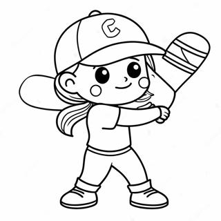 Paginas Para Colorir De Jogadora De Softball Fofa 29177-26359