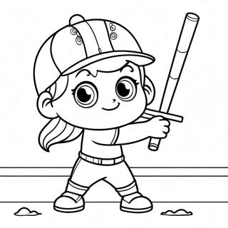 Paginas Para Colorir De Jogadora De Softball Fofa 29177-26360