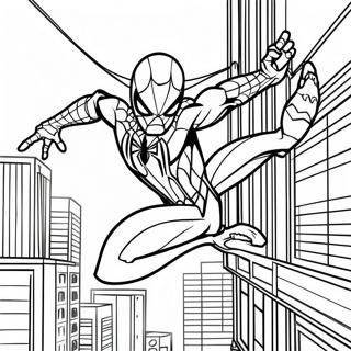 Paginas Para Colorir Do Homem Aranha De Ferro Balancando Pela Cidade 29207-26381