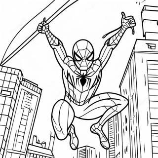 Paginas Para Colorir Do Homem Aranha De Ferro Balancando Pela Cidade 29207-26382